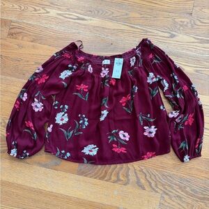 Hollister Flowered Off-Shoulder Top